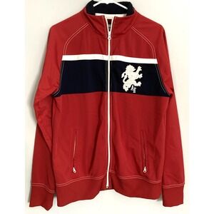 American Eagle Outfitters Jacket Mens M Track Colorblock Lion Embroidery Logo AE